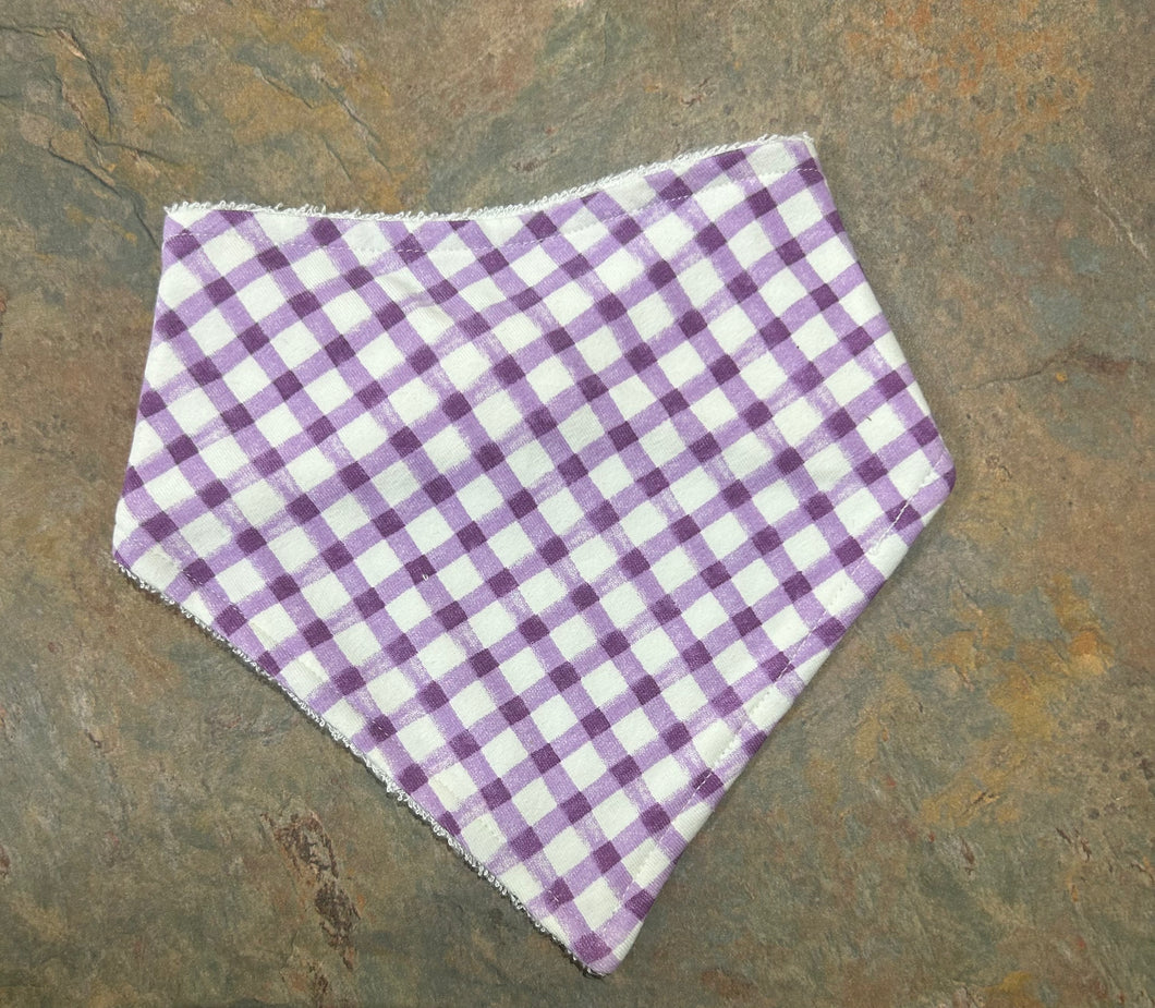 Purple Gingham Bib