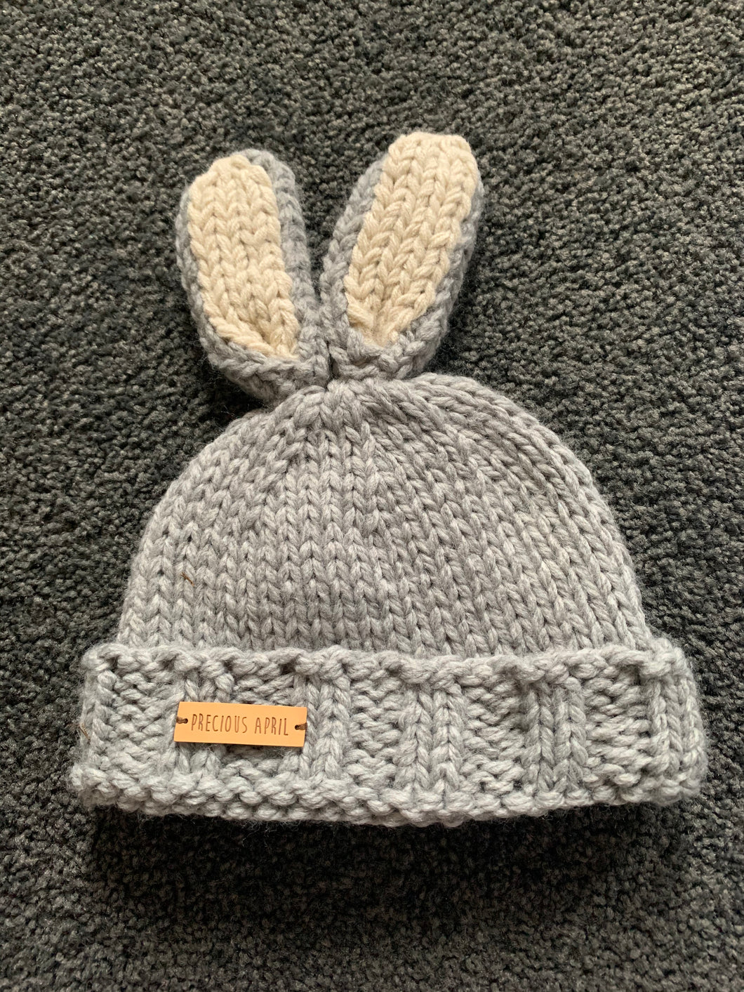 Knit Beanie Grey Blue