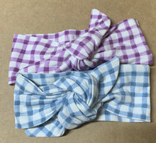 Load image into Gallery viewer, Top Knot Purple Gingham
