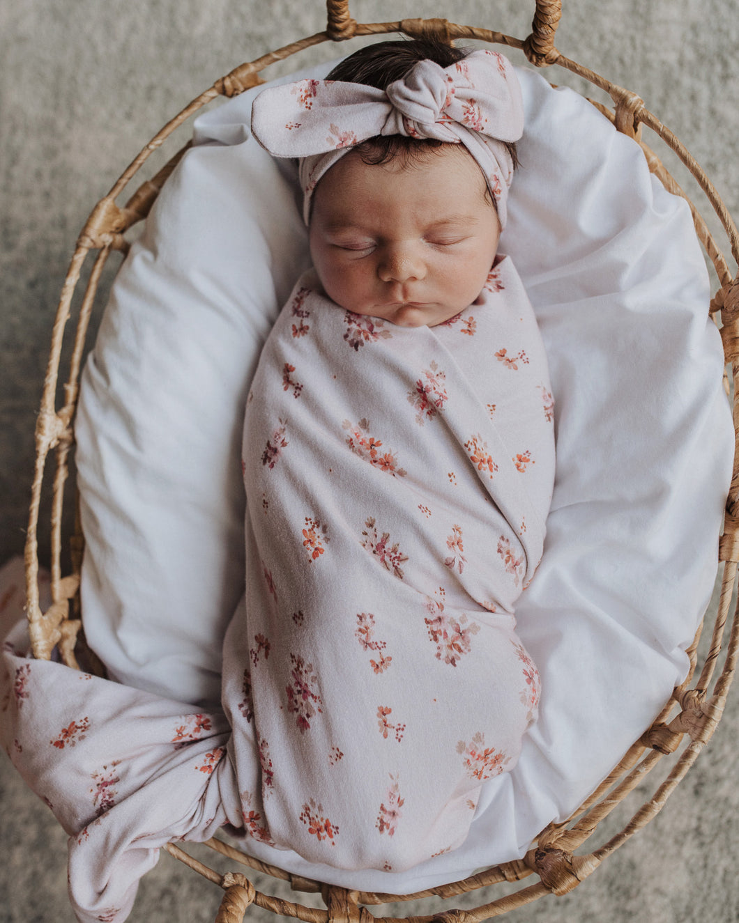 Jersey Swaddle Wrap & Topknot Set Esther