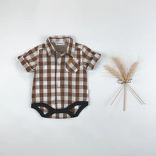 Check Romper Bronze